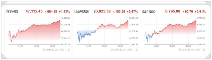 2025년 11월 26일(수) 주식방송리뷰(미국시장마감시황, <b>구글TPU</b>... 