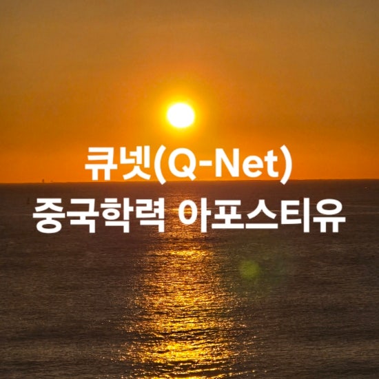  큐넷 국가기술자격 응시서류 제출 중국학력증명 아포스티유 확인