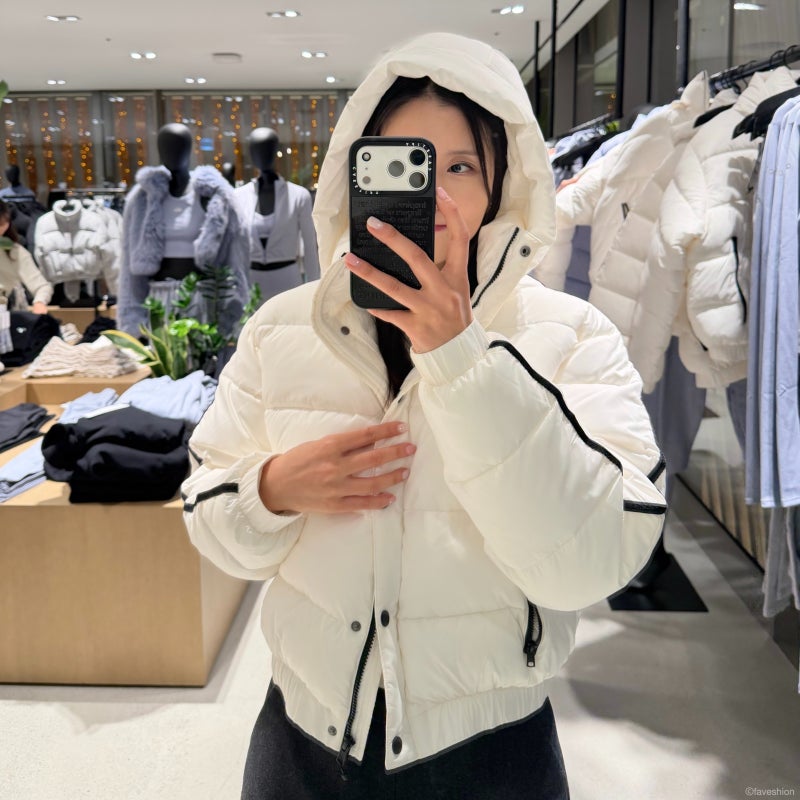 알로 요가 도산 매장 alo 푸퍼 숏패딩 선셋 스니커즈 집게핀 후기