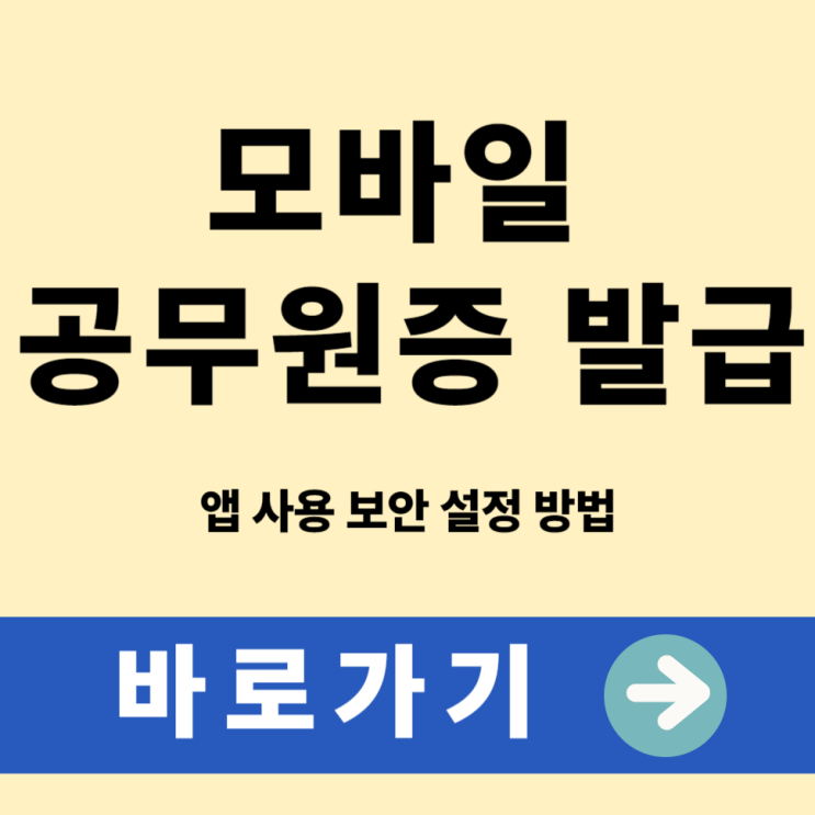  2025 모바일 공무원증 발급 앱 사용 보안 설정 방법
