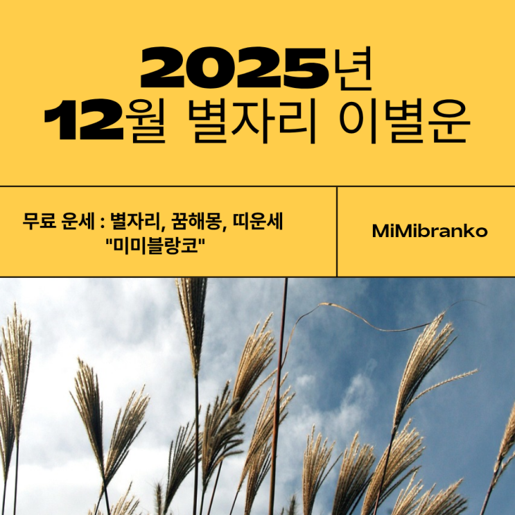  2025년 12월 별자리 이별운
