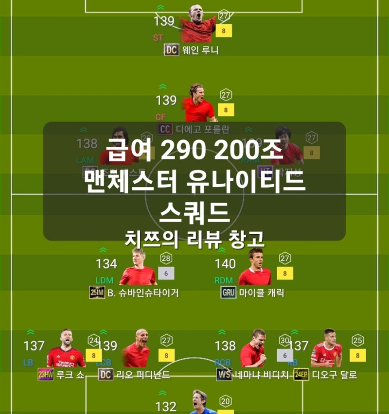 피파 FC 온라인 200조 성능 스쿼드 추천 │ 급여 290 맨유 스쿼드