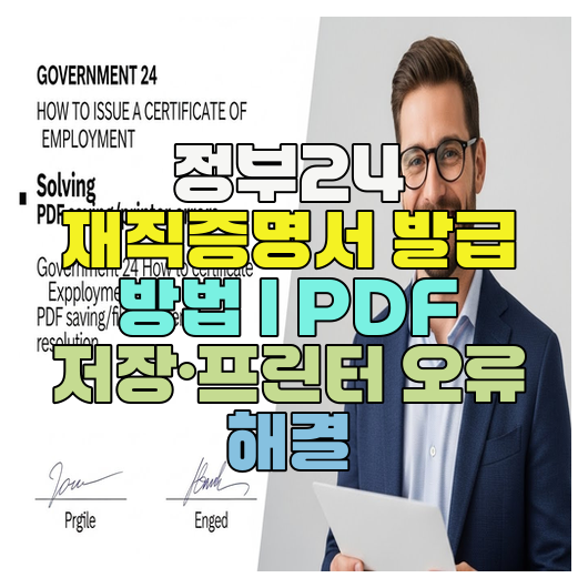  정부24 재직증명서 발급 방법 | PDF 저장·프린터 오류 해결