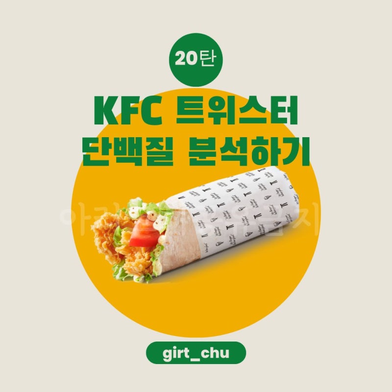 [단백질 분석하기 20탄] KFC 트위스터 단백질 분석하기