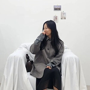 무자크 캐시미어 울 반코트 여자 겨울코디룩 핸드메이드