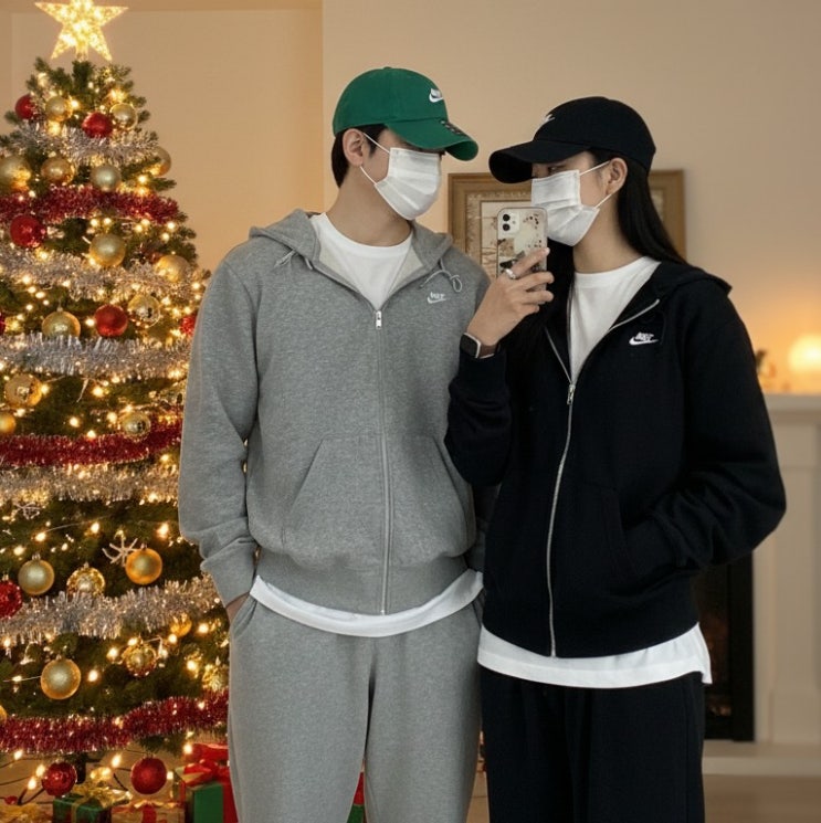  나이키 기본 후드집업 면 vs 기모, 어떤 걸 사야 할까? 직접 비교해봤어요