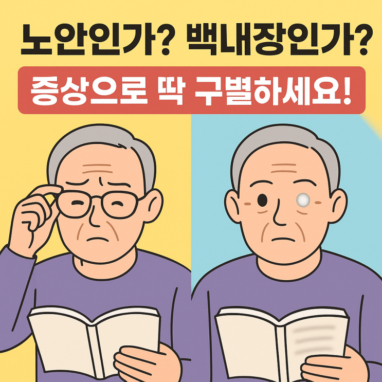  ️ 노안과 초기 백내장, 헷갈리기 쉬운 두 질환의 결정적 차이