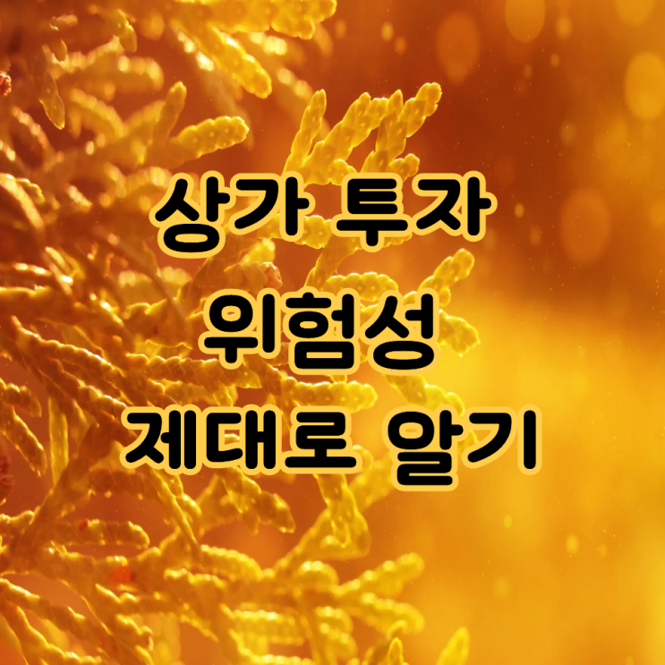  상가 투자 위험성 제대로 알기｜겉보기 좋은 상가의 숨은 리스크