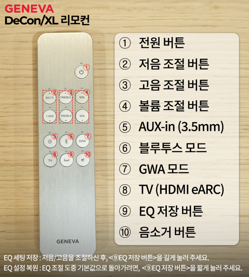 제네바 디콘 XL 리모컨 조작 방법 | GENEVA DECON/XL REMOTE CONTROLLER |