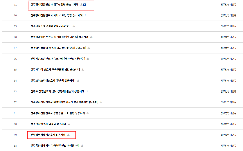전주 업무상횡령 배임 성공사례는 관련 사진
