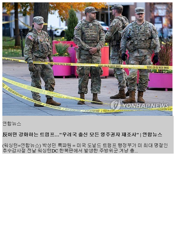 反이민 강화하는 트럼프…"<b>우려국</b> 출신 모든 <b>영주권</b>자 <b>재조사</b>"