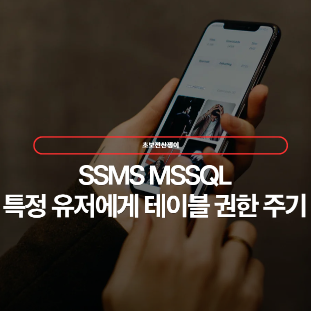  SSMS MSSQL 특정유저에게 특정 테이블 권한 주기