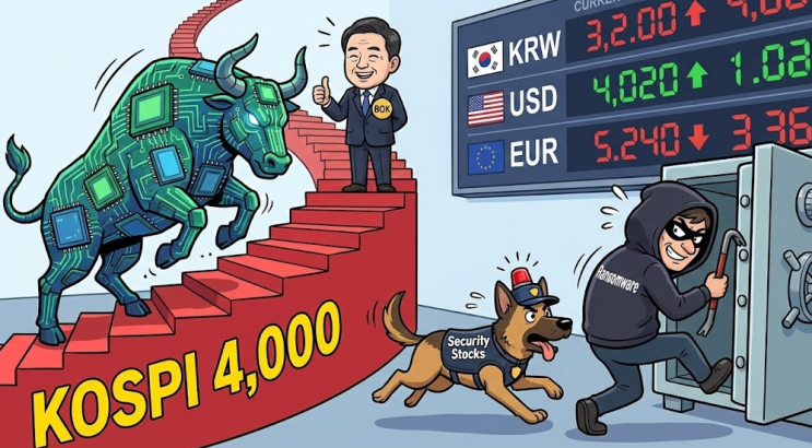  한국은행 기준금리 동결: 코스피 4,000 전망과 반도체·보안주 대응 전략