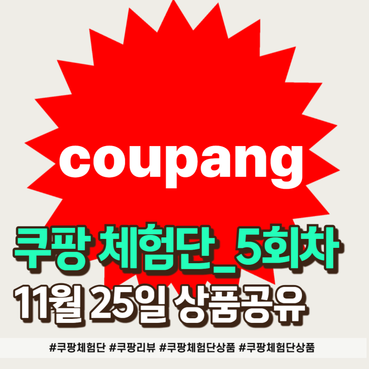  쿠팡체험단 11월 25일 신청후기 (생활용품 위주)