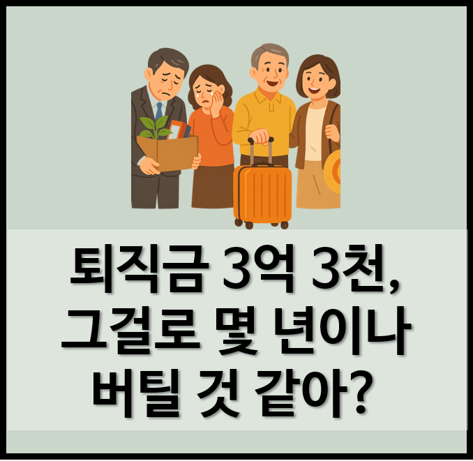  김부장이 우리에게 던진 은퇴 후 현실-"퇴직금 3억 3천, 그걸로 몇 년이나 버틸 것 같아?"