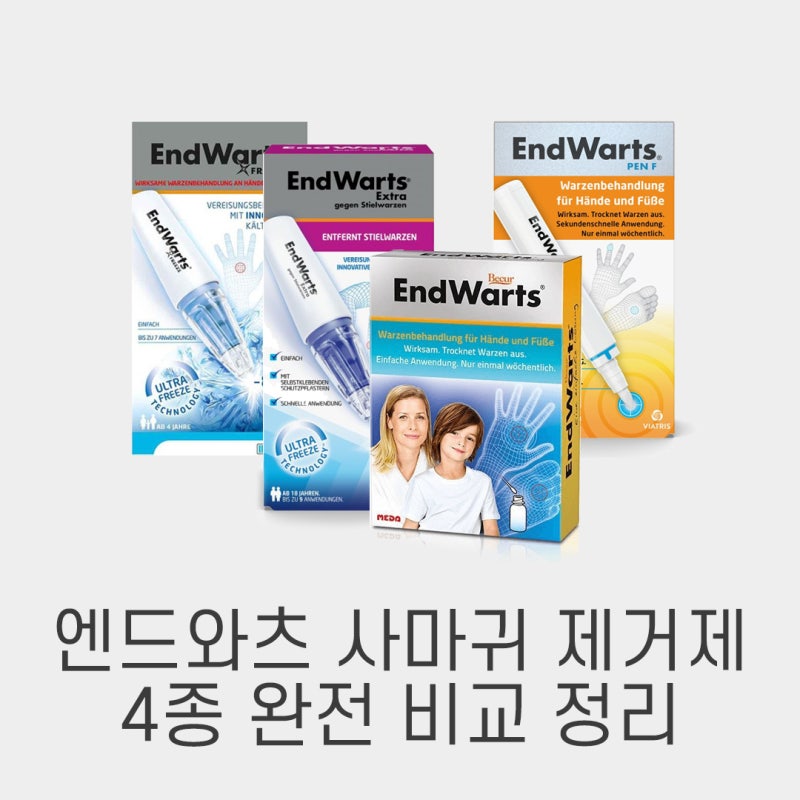엔드와츠 사마귀 제거제 4종 완전 비교 정리하기 : 손·발·몸 부위별 맞춤 선택 가이드