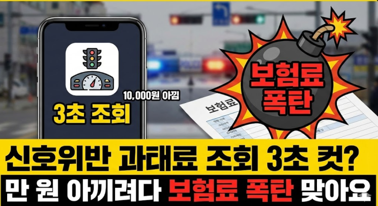  신호위반 과태료 조회 3초 컷? 만 원 아끼려다 보험료 폭탄 맞아요