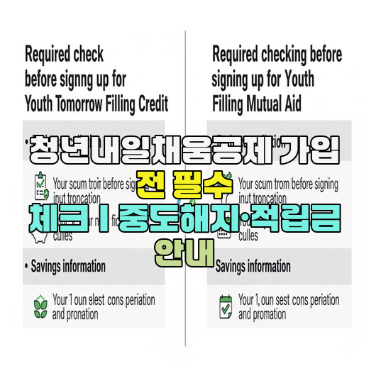  청년내일채움공제 가입 전 필수 체크｜중도해지·적립금 안내