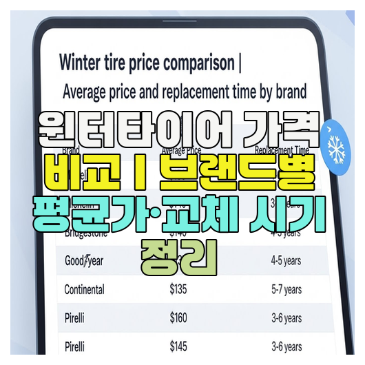  윈터타이어 가격 비교｜브랜드별 평균가·교체 시기 정리