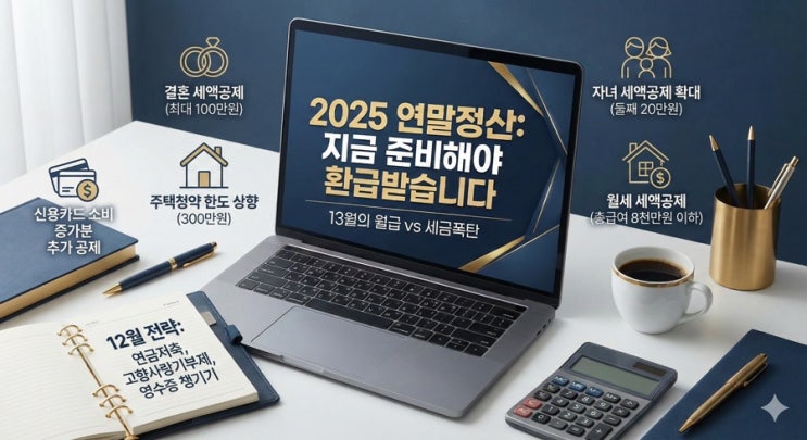  2025 연말정산 미리보기 & 개정 세법 총정리: 지금 확인 안 하면 '13월의 세금폭탄' 맞습니다
