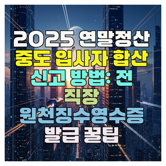  2025 연말정산 중도 입사자 합산 신고 방법: 전 직장 원천징수영수증 발급 꿀팁