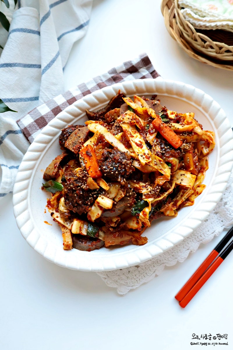 순대볶음 레시피 양념 순대야채볶음 순대요리 집에서 술안주 베스트트