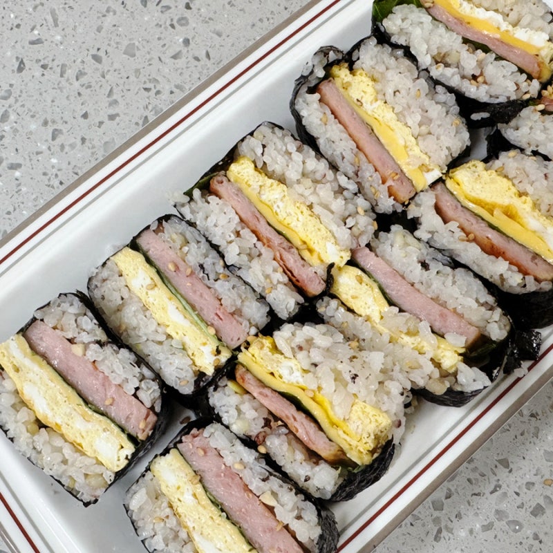 계란 치즈 무스비 김밥 만들기 (feat.다이소 사각 무스비 틀)