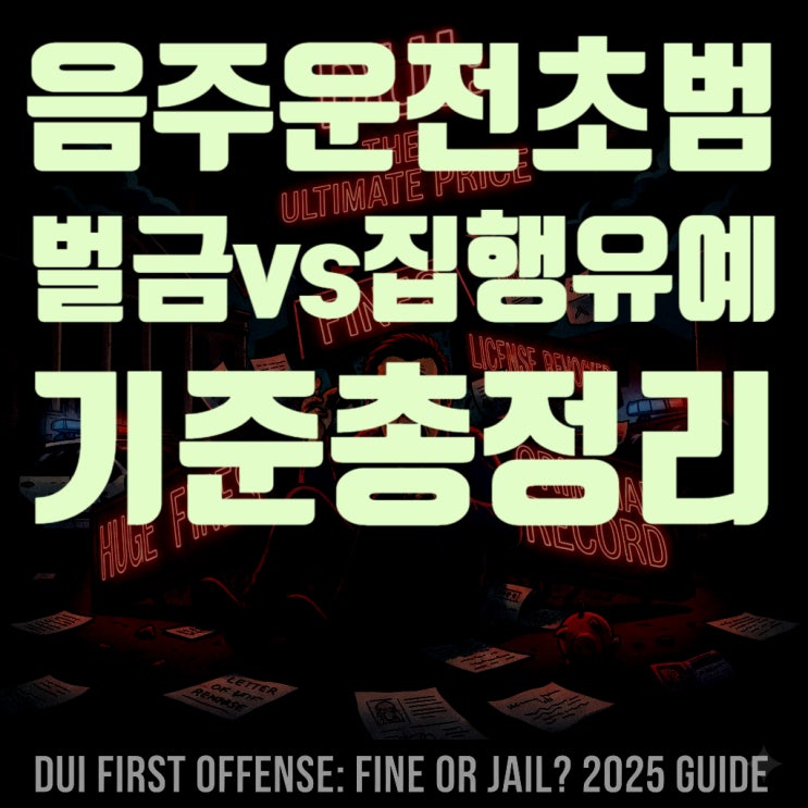  음주운전 초범 벌금 vs 집행유예 기준, 처벌 기준 총정리