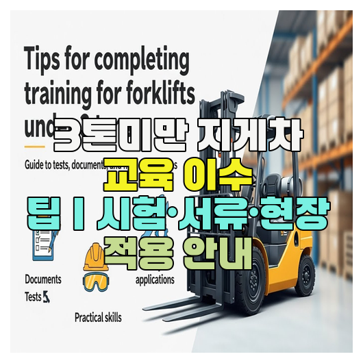  3톤미만 지게차 교육 이수 팁｜시험·서류·현장 적용 안내