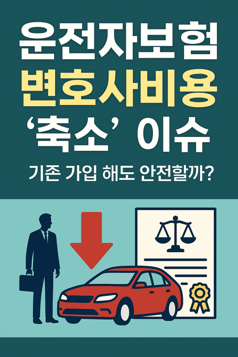 운전자보험 ‘변호사비용 축소’… 그동안 가입했던 운전자보험, 괜찮을까요?