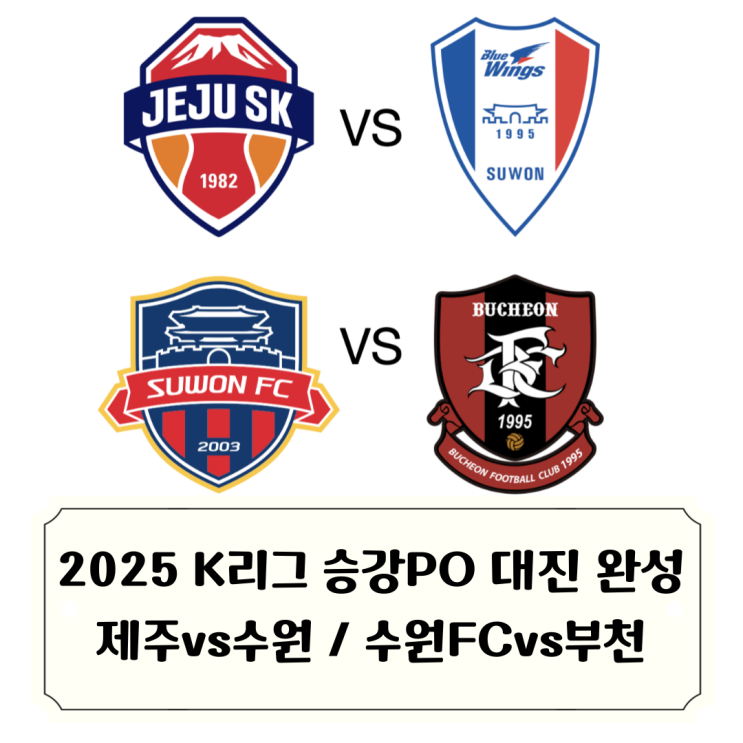 제주SKvs수원삼성, 수원FCvs부천FC, <b>대구</b>FC 2부리그 <b>강등</b>