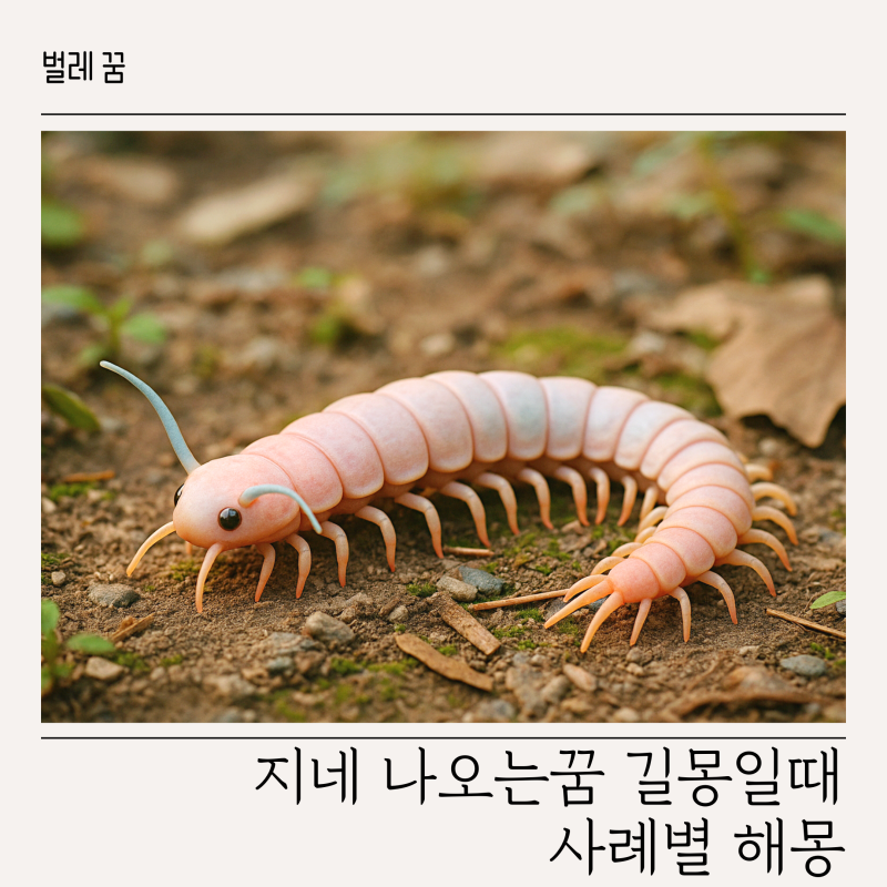 지네 나오는꿈 길몽일때 사례별 해몽