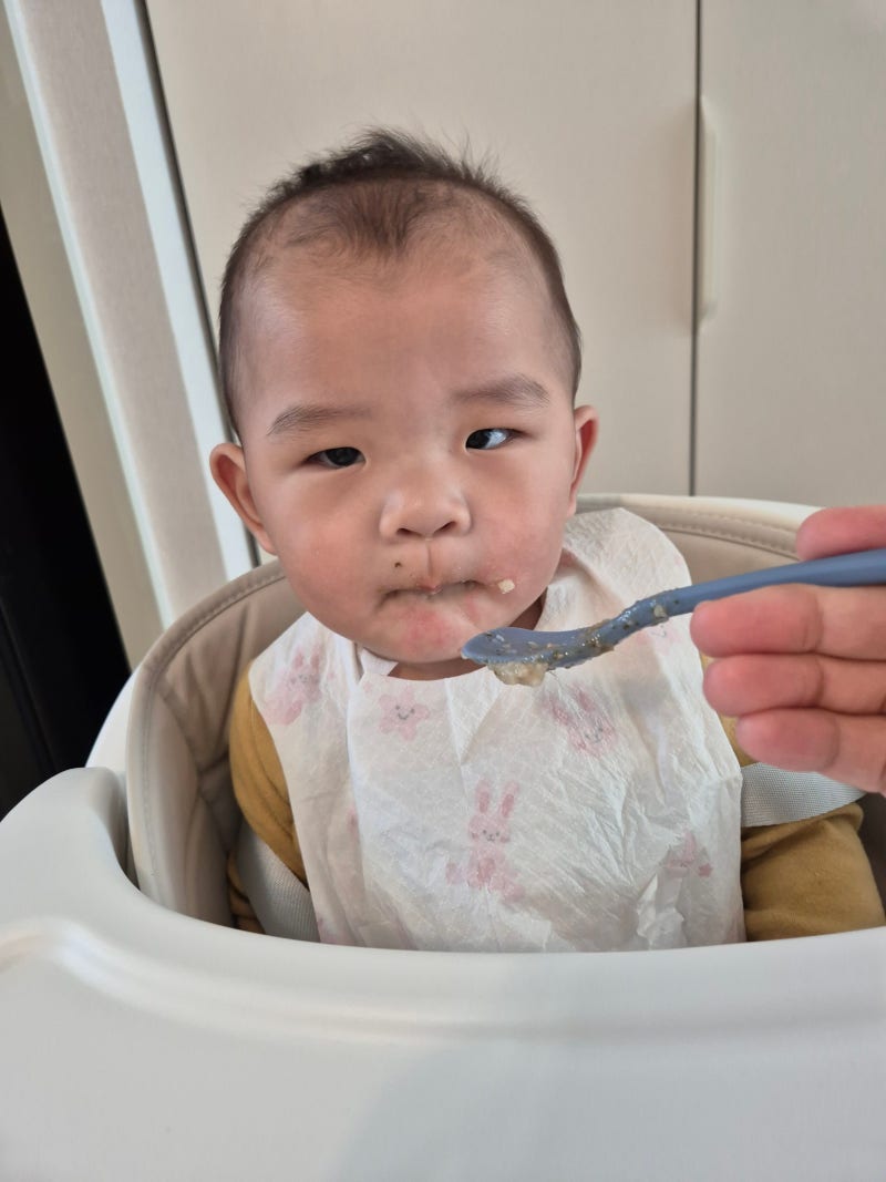 휴대용 일회용 아기 방수 턱받이 네이처러브메레 8개월 아기 사용 후기
