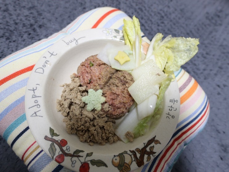  강아지 자연식 싱포밀 화식 할미표 김치 동결건조 맘마
