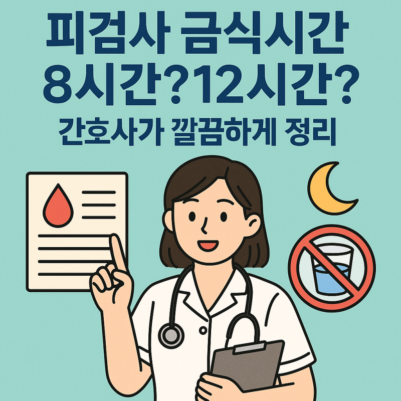 피검사 금식시간 8시간?12시간? 간호사가 깔끔하게 정리