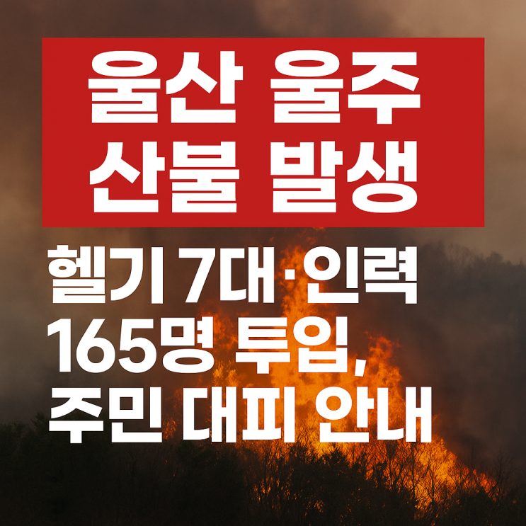 “<b>울산 울주군 산불</b> 발생.. 헬기 7대·인력 165명 투입, 주민... 