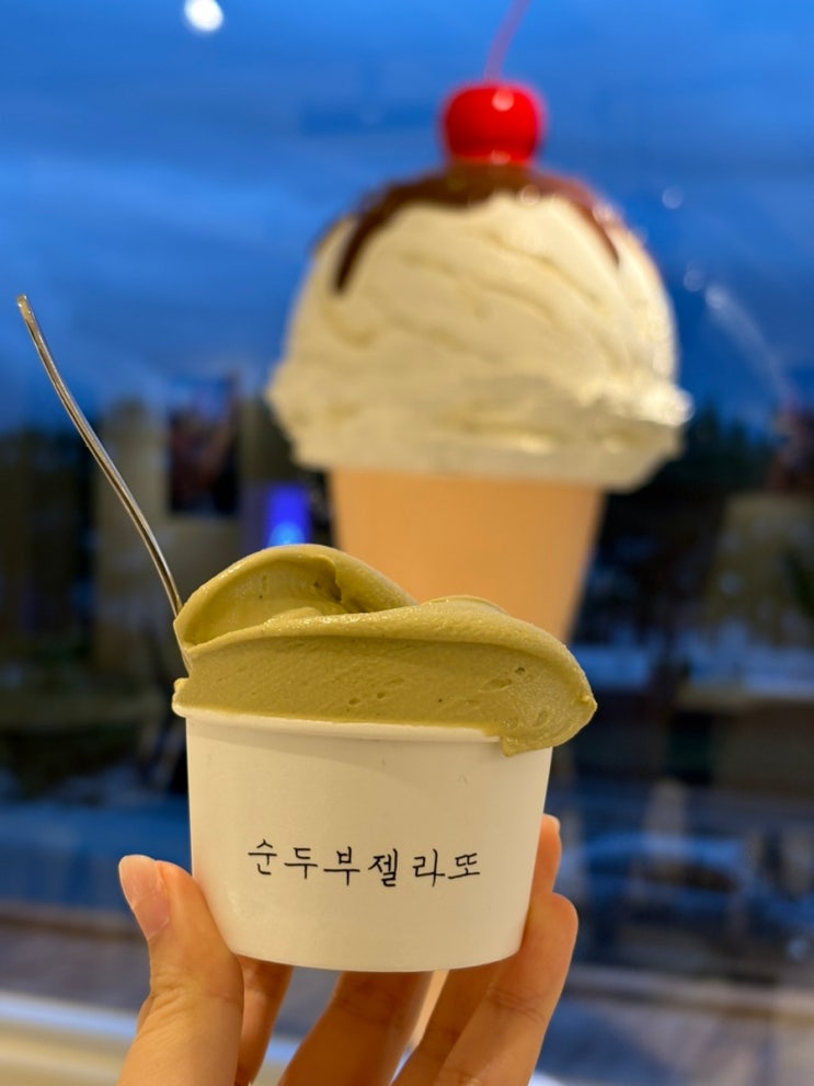  삼척해수욕장 카페 삼척쏠비치 근처 오션뷰 순두부젤라또 4호점 내돈내산 후기