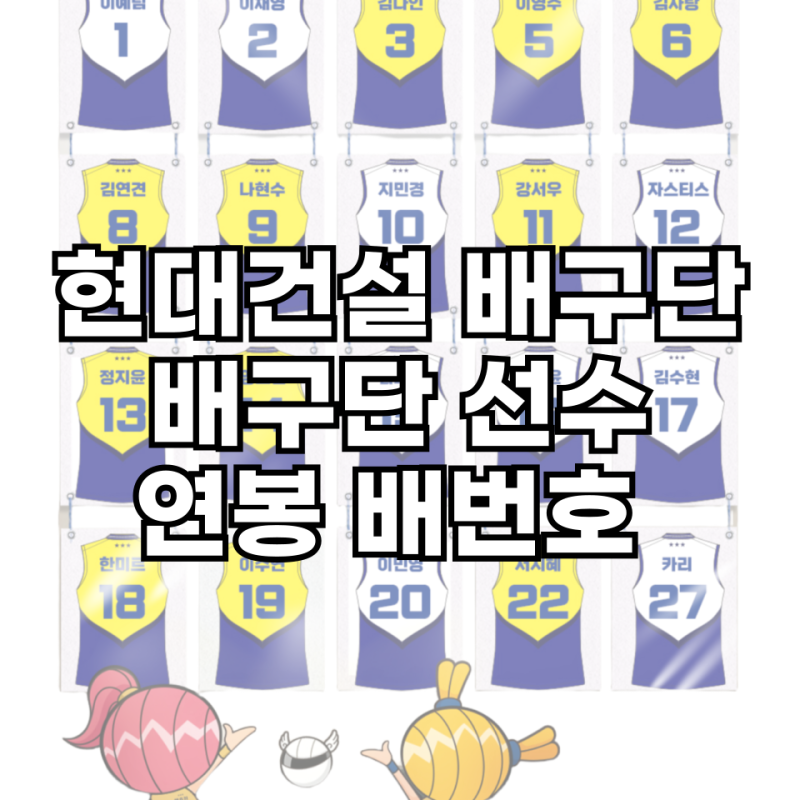 현대건설배구단 선수단 연봉 배번 외국인선수 양효진 정지윤