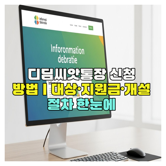  디딤씨앗통장 신청 방법｜대상·지원금·개설 절차 한눈에