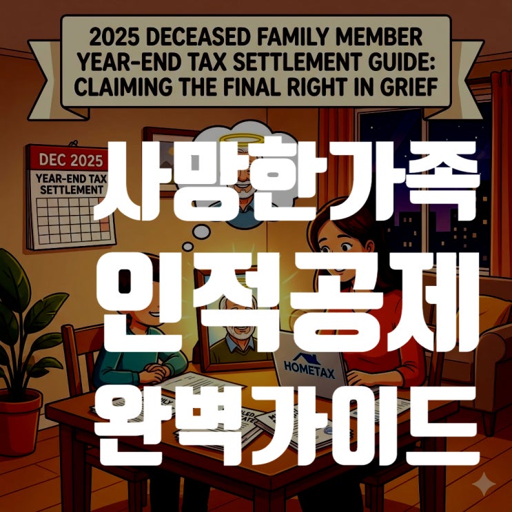  2025 연말정산 사망한 가족 인적공제 완벽 가이드 (부모님 사망, 소득요건, 장애인공제 총정리)