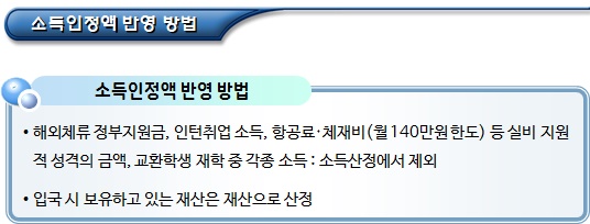 정부해외인턴 참가자 귀국 시 기초생활수급자 보장방법