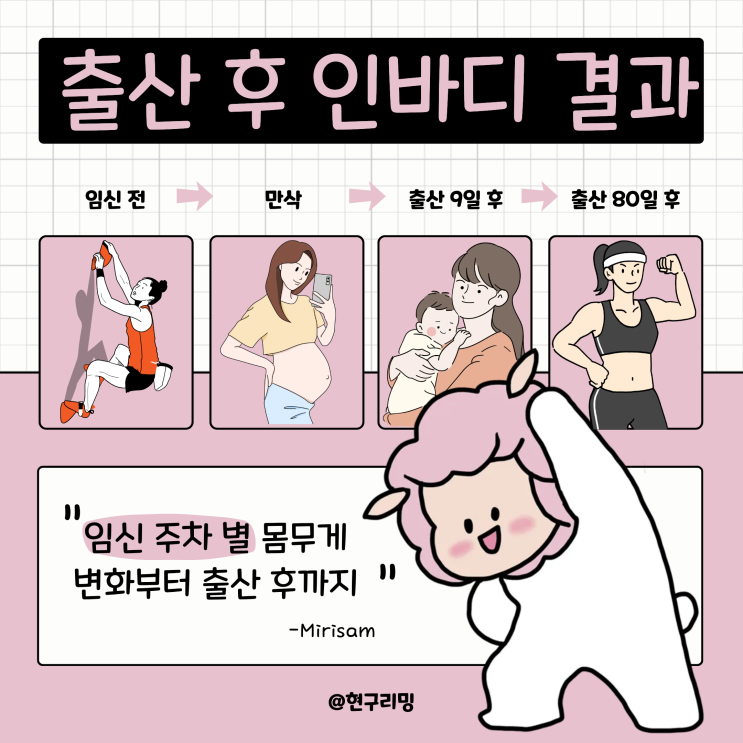  임신기간 및 출산 후 몸무게 변화와 인바디 기록 헬스 PT시작 후기