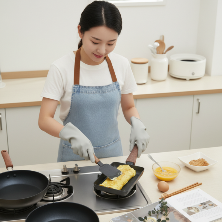  인덕션 사각 계란말이 프라이팬 18cm 추천, 1+1 실바트 까리노 코팅 대박 (ft. 예쁜 계란말이)
