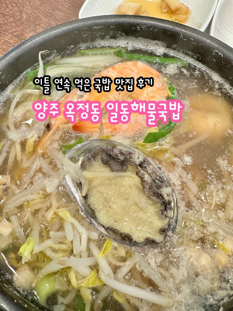  이틀 연속 먹은 양주 옥정동 국밥 맛집, 일동해물국밥 옥정직영점 방문 후기(배달 가능)