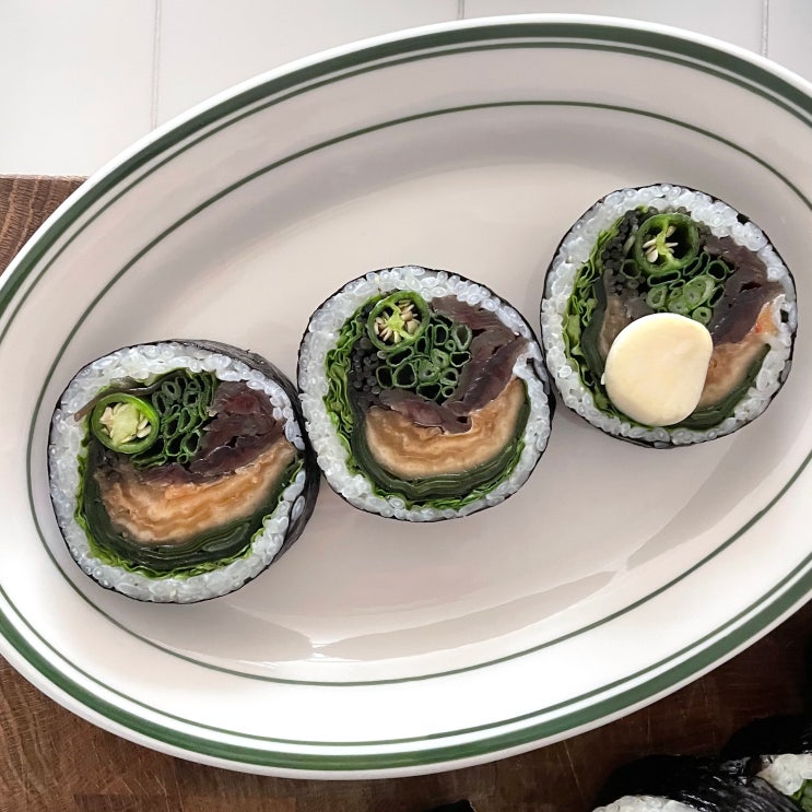  과메기 김밥 만들기 강민경 레시피 포항 구룡포 하모니과메기 야채세트