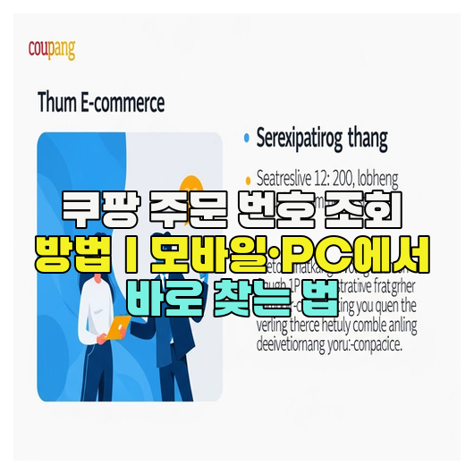  쿠팡 주문 번호 조회 방법｜모바일·PC에서 바로 찾는 법