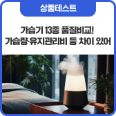 가습기 13종 품질비교! 가습량·유지관리비 등 차이 있어