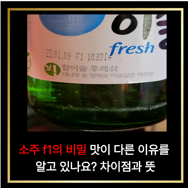  소주 f1의 비밀 맛이 다른 이유를 알고 있나요? 차이점과 뜻