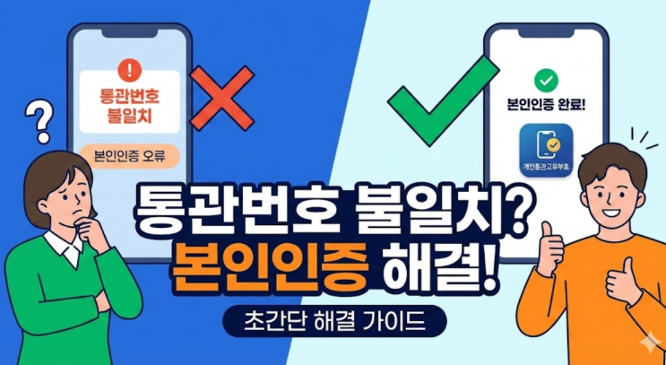 통관번호 휴대폰명의 불일치, 본인인증 이렇게 하세요