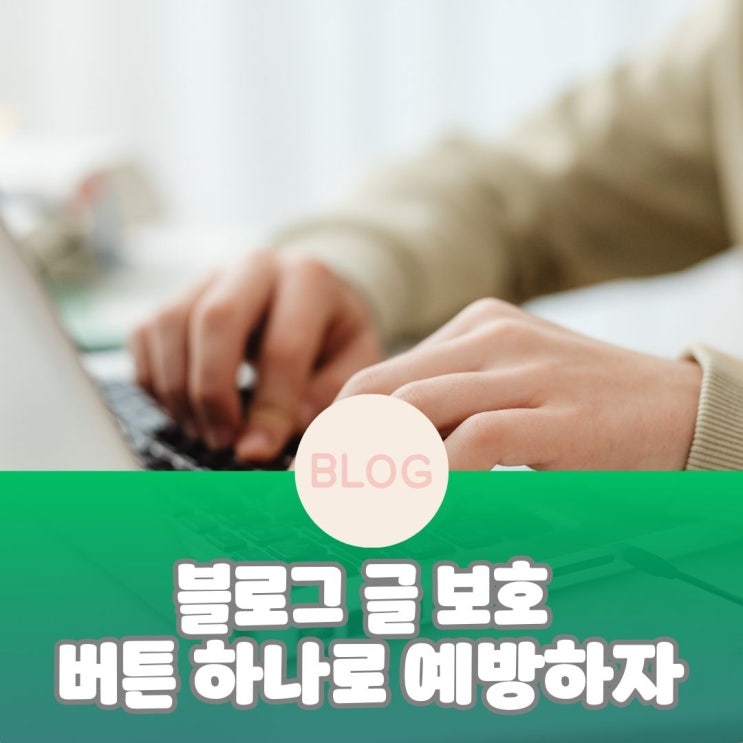  블로그 글 보호 버튼 하나로 예방하자